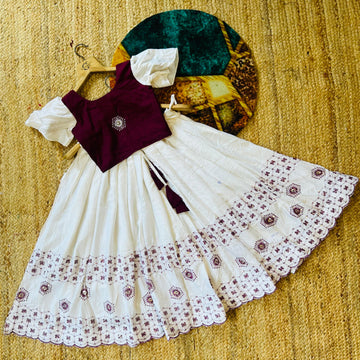 Beautiful Designer Soft Georgette Kid's Top with Lehenga Dress