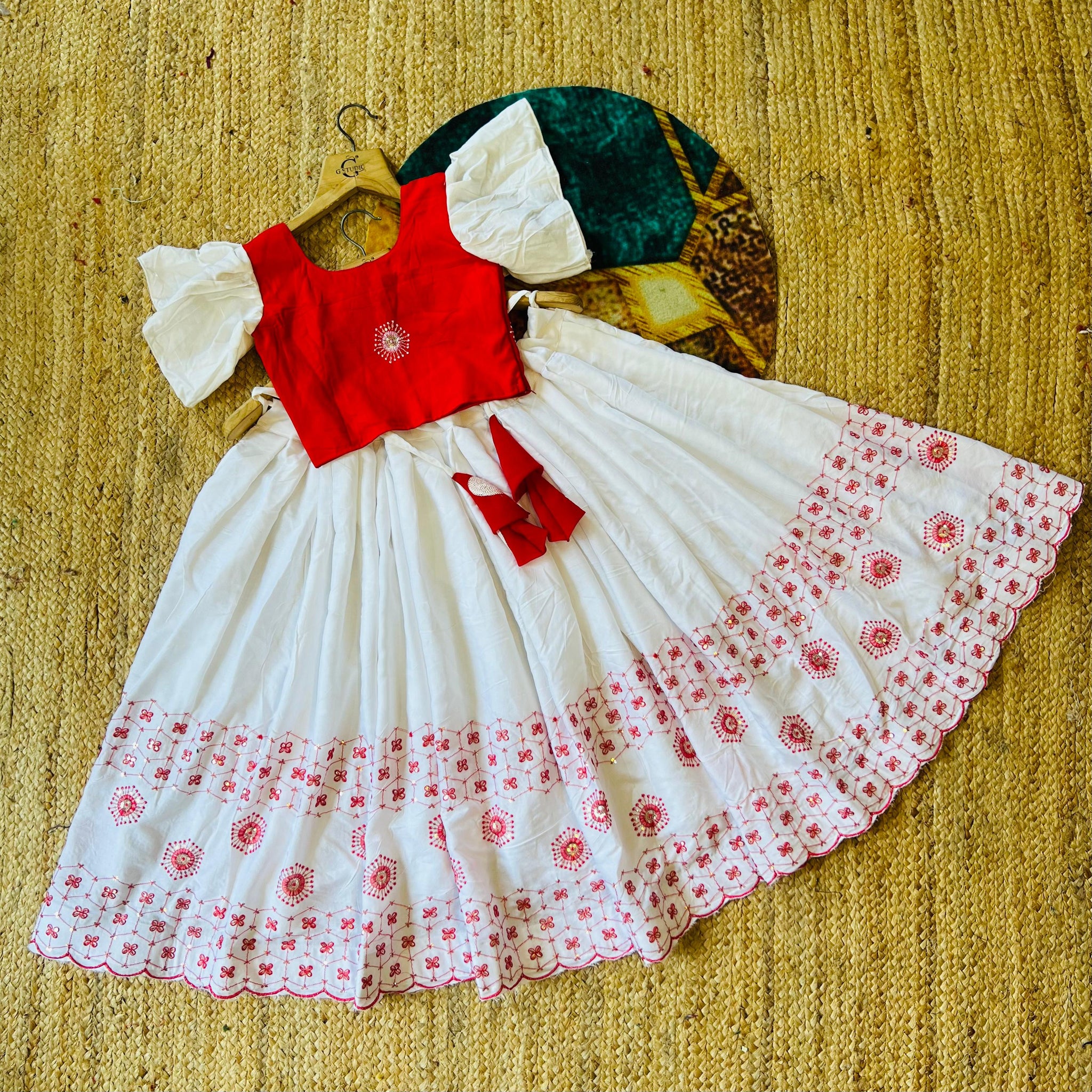 Beautiful Designer Soft Georgette Kid's Top with Lehenga Dress