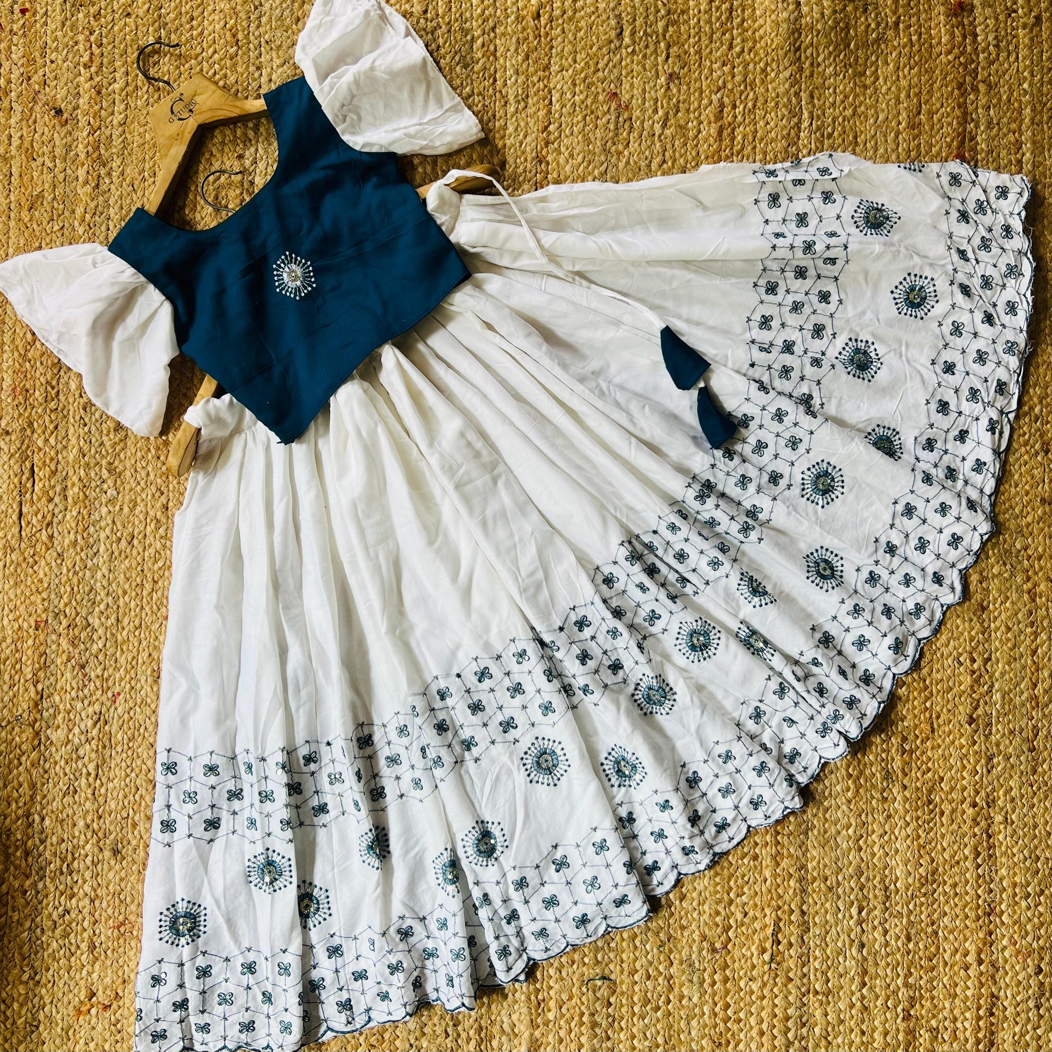 Beautiful Designer Soft Georgette Kid's Top with Lehenga Dress