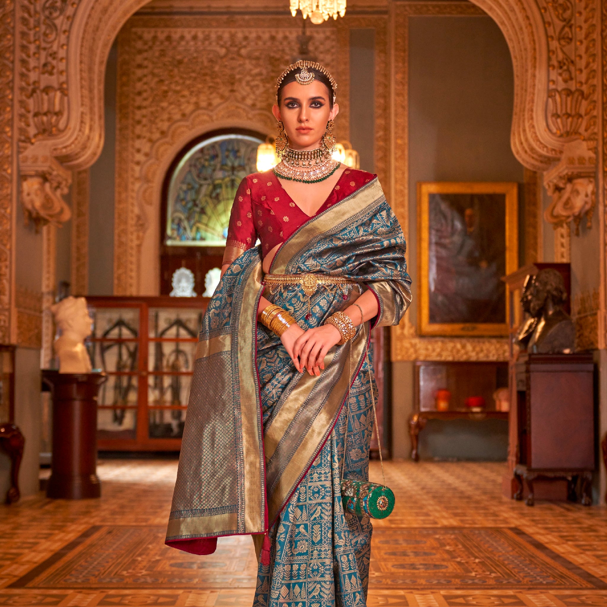 Designer Occasion Wear Soft Silk With Banarasi Weaving Design Saree