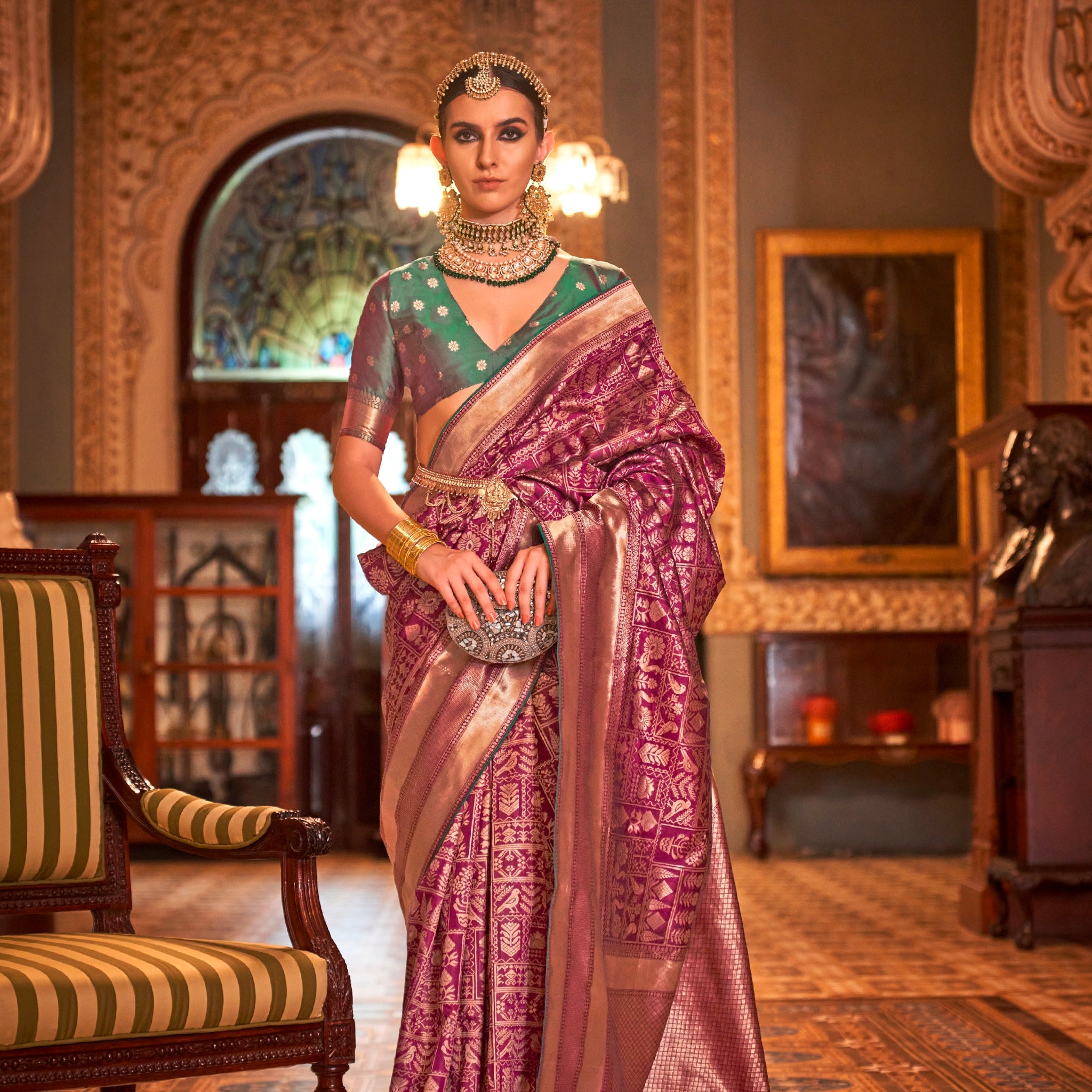 Designer Occasion Wear Soft Silk With Banarasi Weaving Design Saree