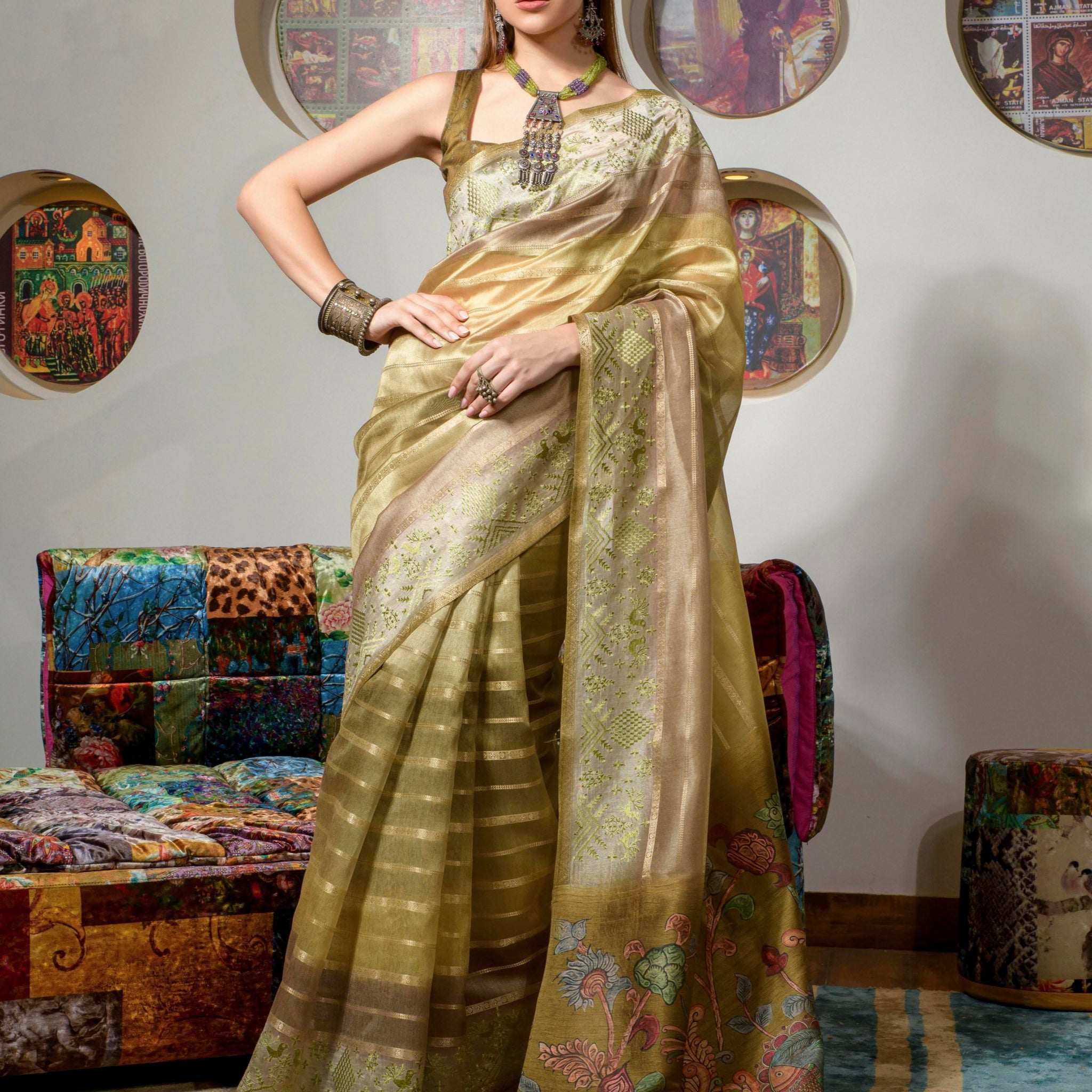 Beautiful Designer Occasion Wear Kora Silk With Digital Print Saree