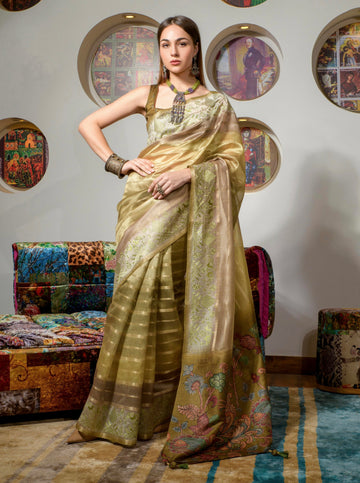 Beautiful Designer Occasion Wear Kora Silk With Digital Print Saree