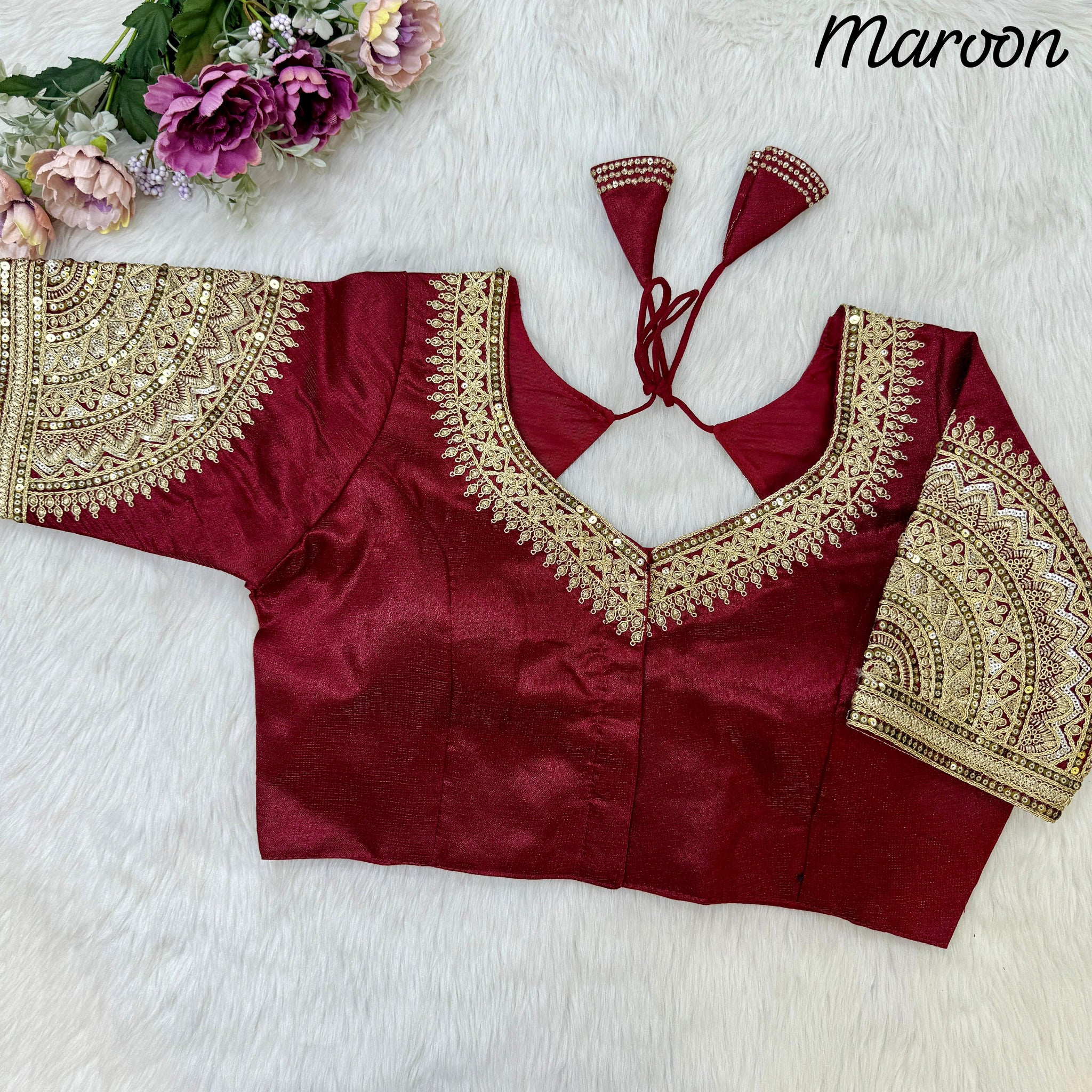 Beautiful Designer Wedding Style Heavy Soft Milan Silk Readymade Blouse