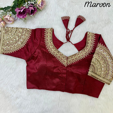 Beautiful Designer Wedding Style Heavy Soft Milan Silk Readymade Blouse