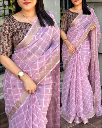 Beautiful Designer Soft Pure Chiffon Saree