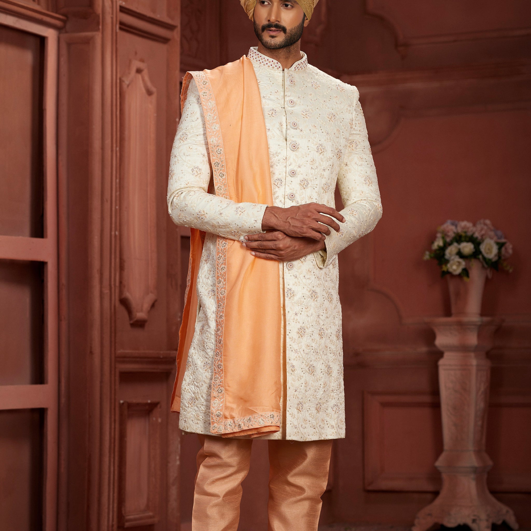 Indian Traditional Wedding Designer Sherwani Suit