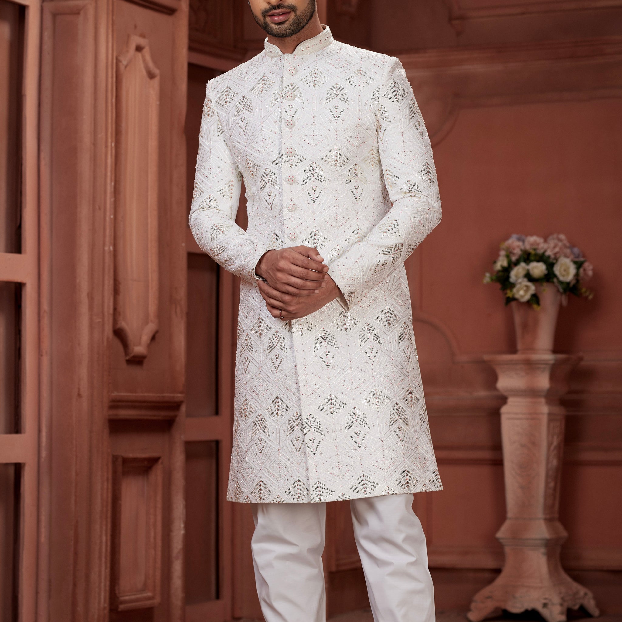 Indian Traditional Wedding Designer Sherwani Suit