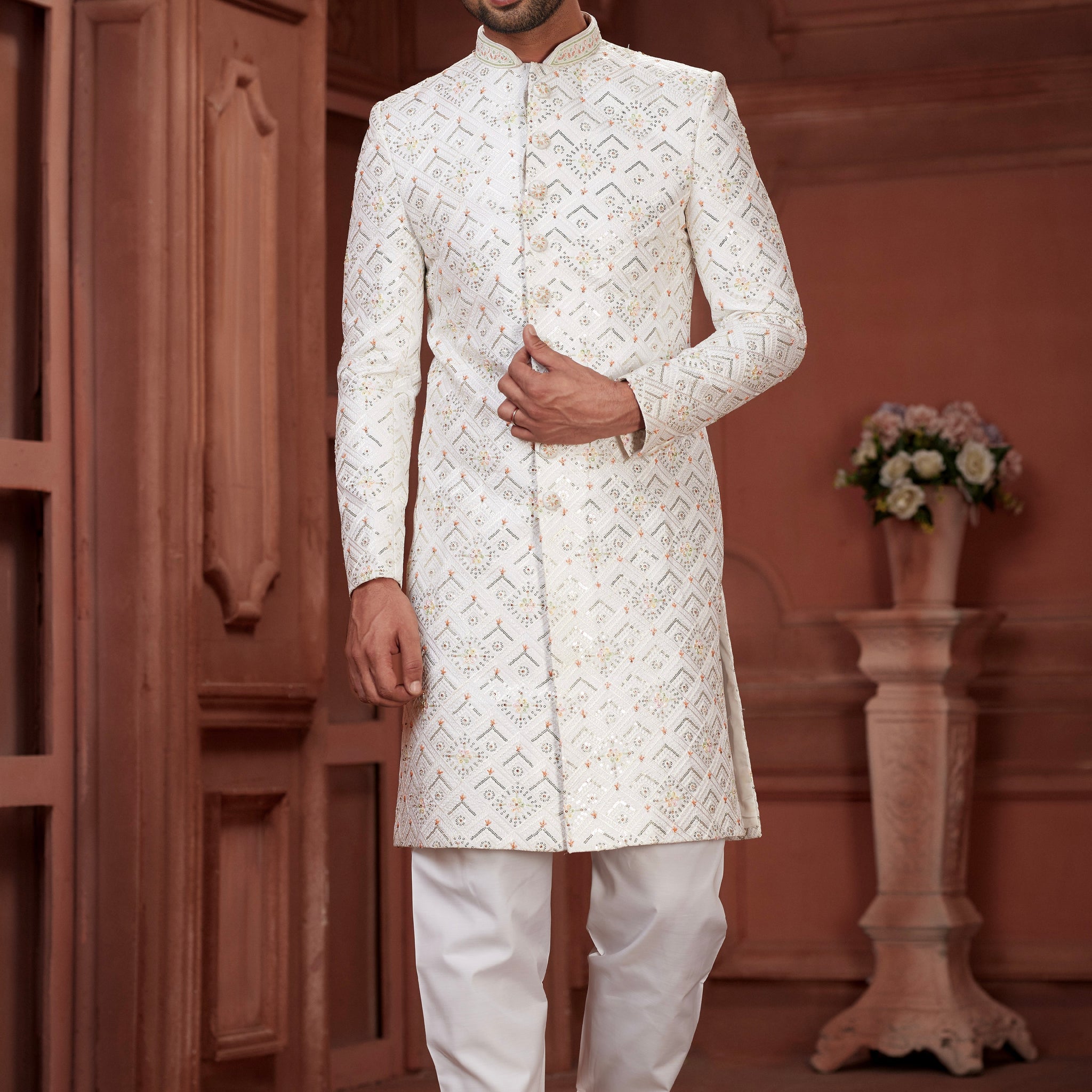 Indian Traditional Wedding Designer Sherwani Suit