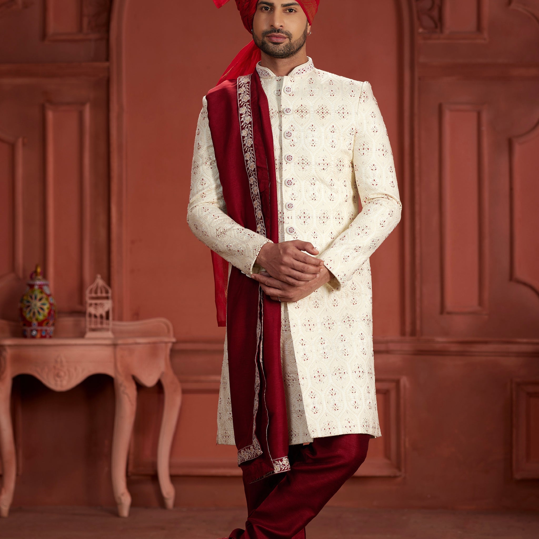 Indian Traditional Wedding Designer Sherwani Suit