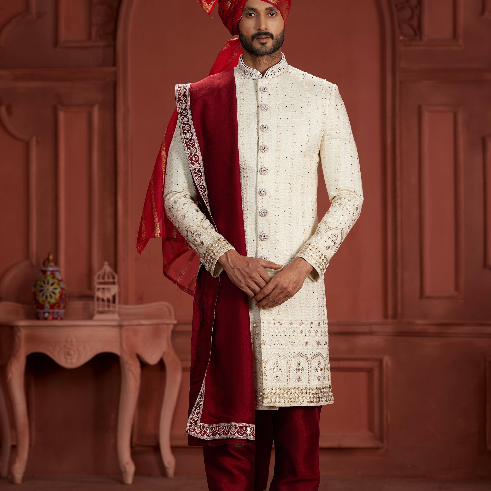 Indian Traditional Wedding Designer Sherwani Suit