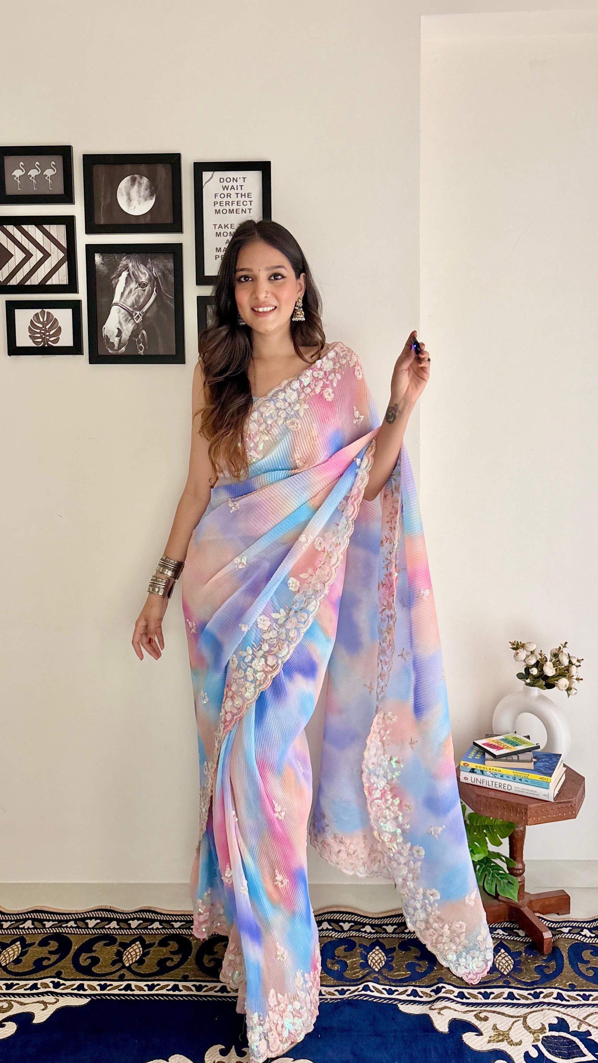 Georgette Sequanc Saree