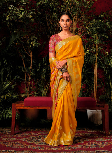 Beautiful Designer Wedding Wear Pure Viscose Dola Silk Saree