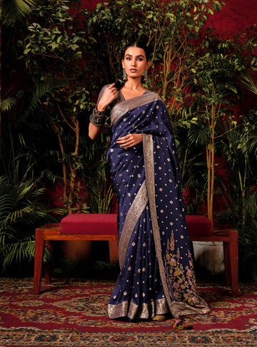 Beautiful Designer Wedding Wear Pure Viscose Dola Silk Saree