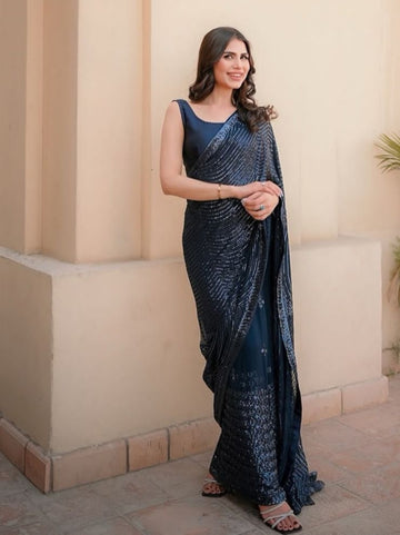 Beautiful Designer Soft Georgette with Sequence Saree