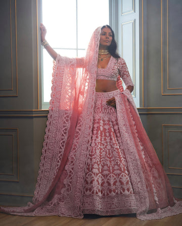 Beauliful Designer Wedding Wear Heavy Butterfly Net Lehenga Choli