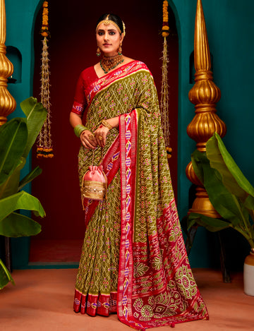 Beautiful Designer Festive Wear Patola Silk Saree