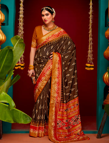 Beautiful Designer Festive Wear Patola Silk Saree