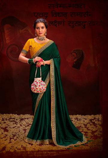 Beautiful Designer Occasion Wear Heavy Vichitra Silk Saree