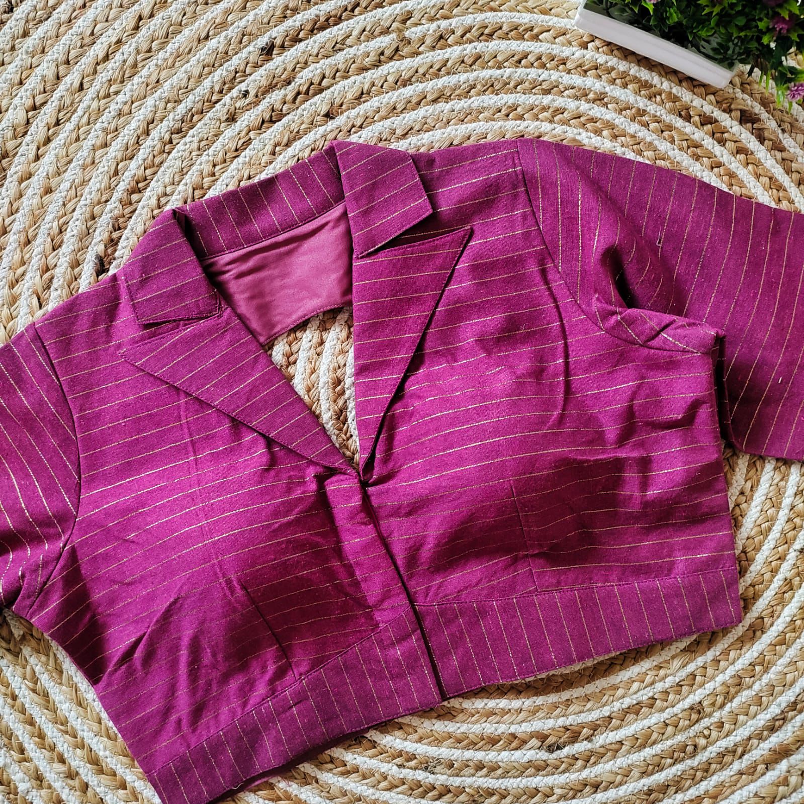 Beautiful Designer Readymade Pure Cotton Collar Blouse