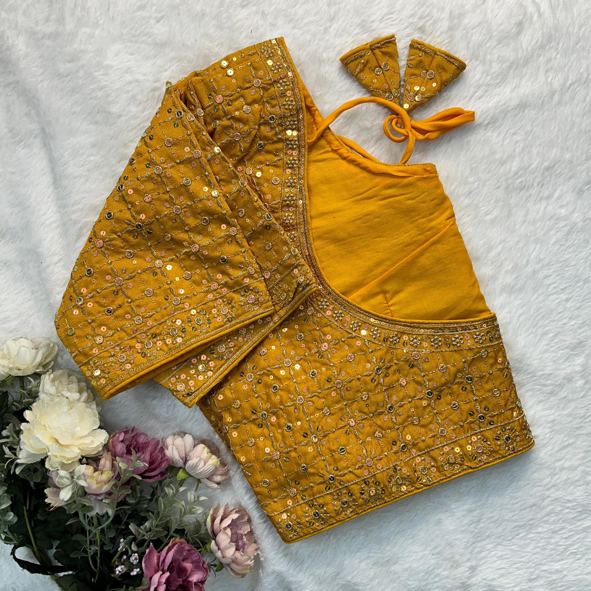 Beautiful Designer Readymade Heavy Vichitra Silk Big Size Blouse