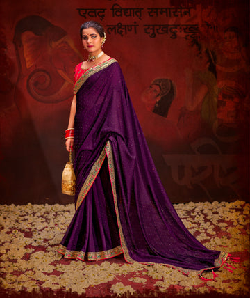 Beautiful Designer Occasion Wear Heavy Vichitra Silk Saree