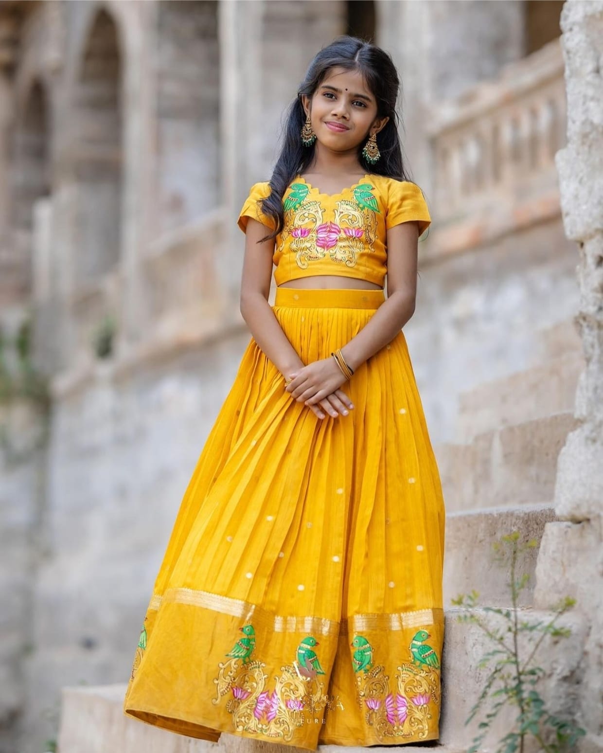 Beautiful Designer Heavy Chinon Silk Kid's Lehenga Choli