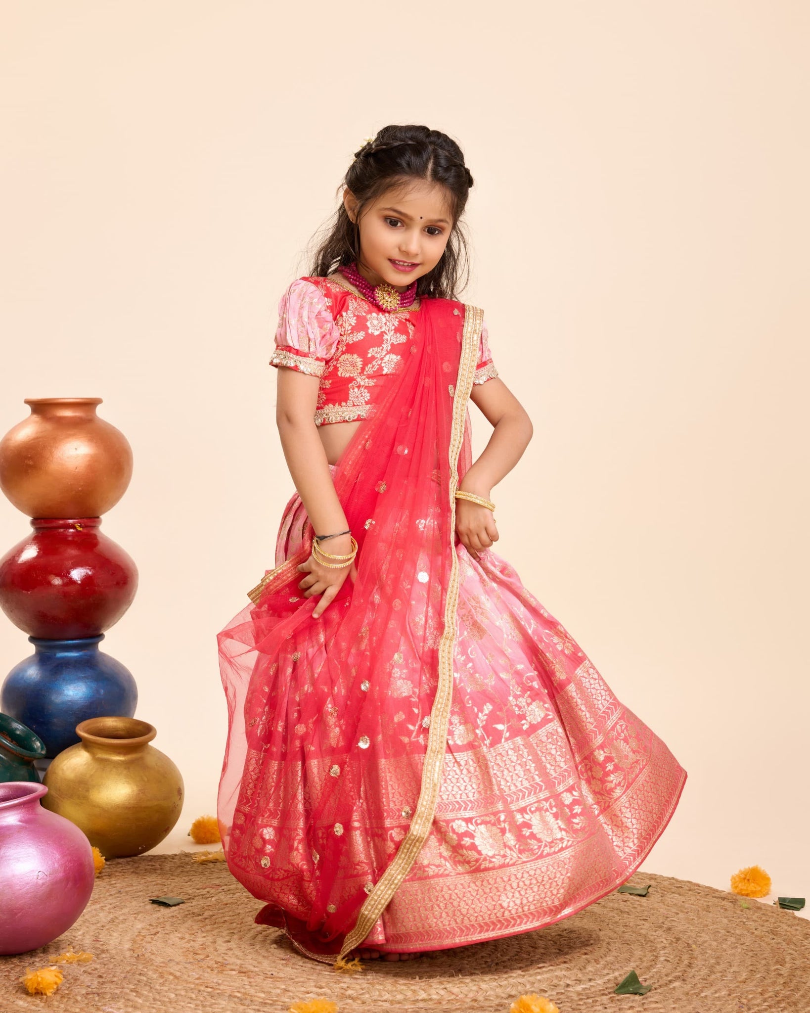 Beautiful Designer Party Wear Soft Silk  Kid's Lehenga Choli