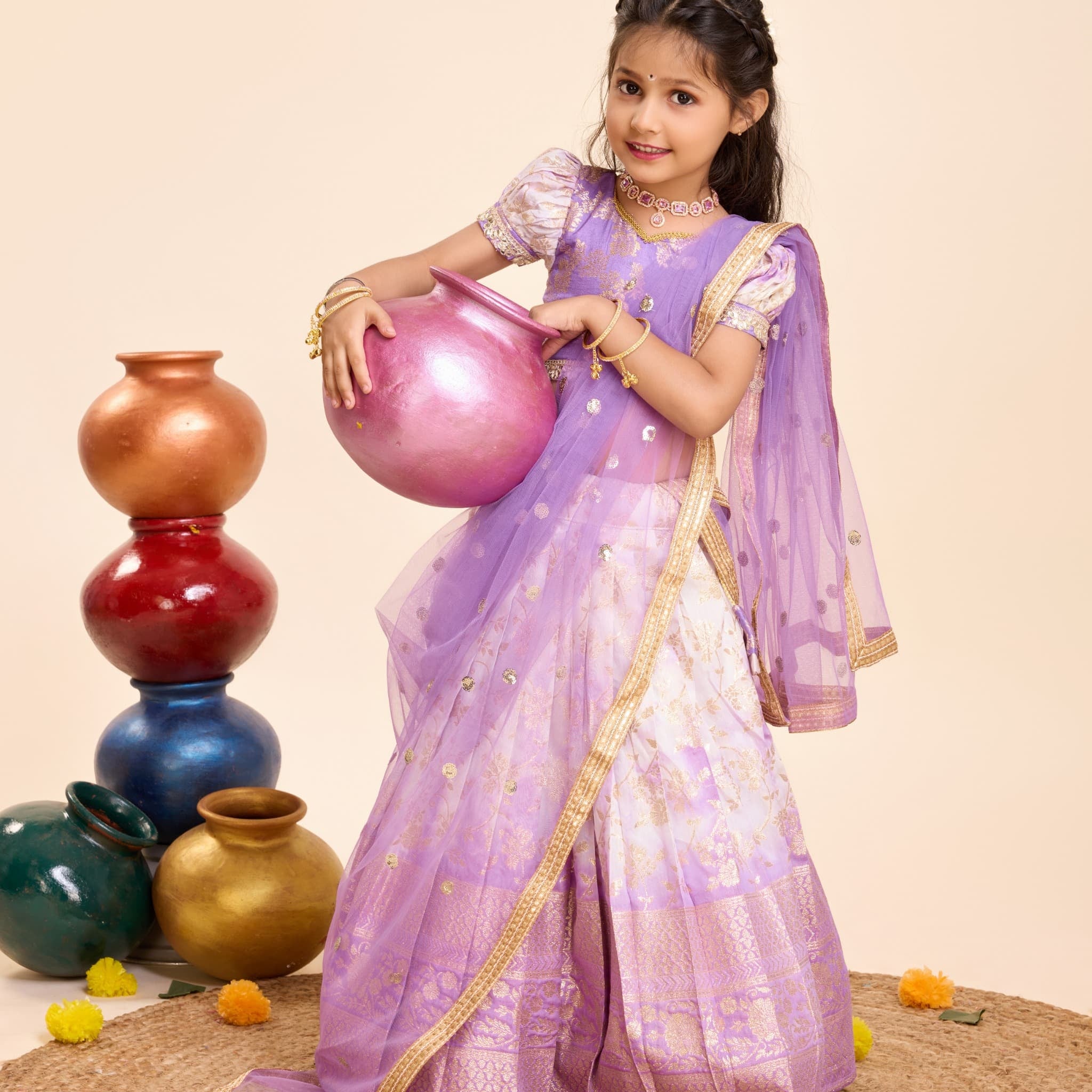 Beautiful Designer Party Wear Soft Silk  Kid's Lehenga Choli