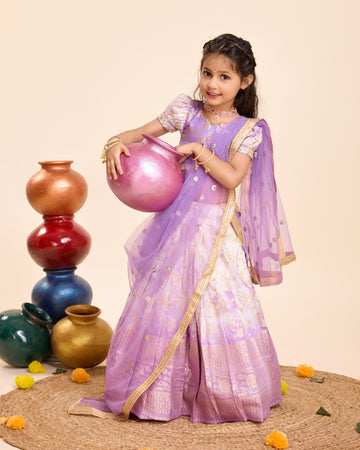 Beautiful Designer Party Wear Soft Silk  Kid's Lehenga Choli