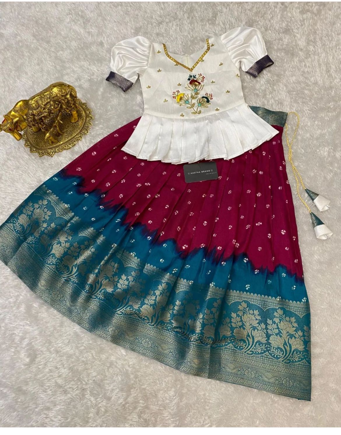 Beautiful Designer Party Wear Soft Dola Silk Kid's Lehenga Choli