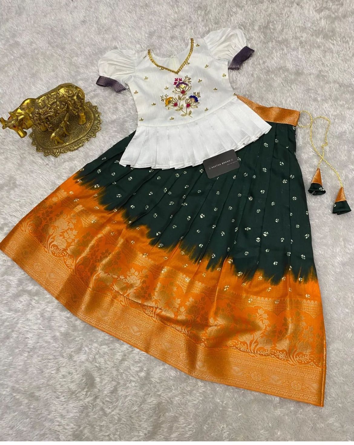 Beautiful Designer Party Wear Soft Dola Silk Kid's Lehenga Choli