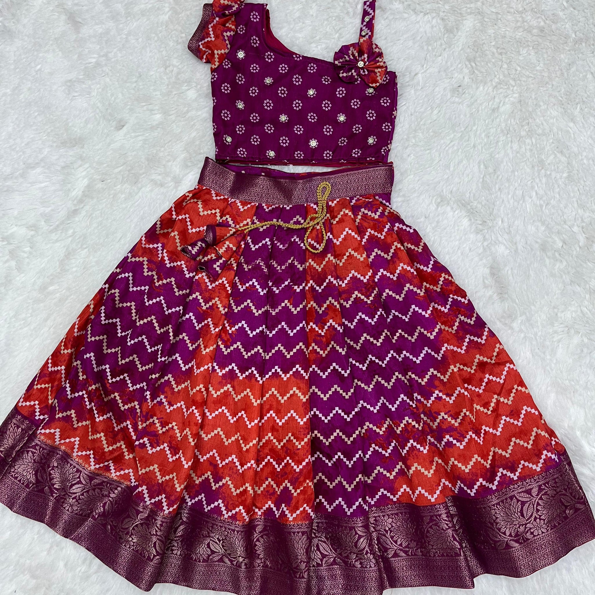 Beautiful Designer Party Wear Soft Dola Silk Kid's Lehenga Choli