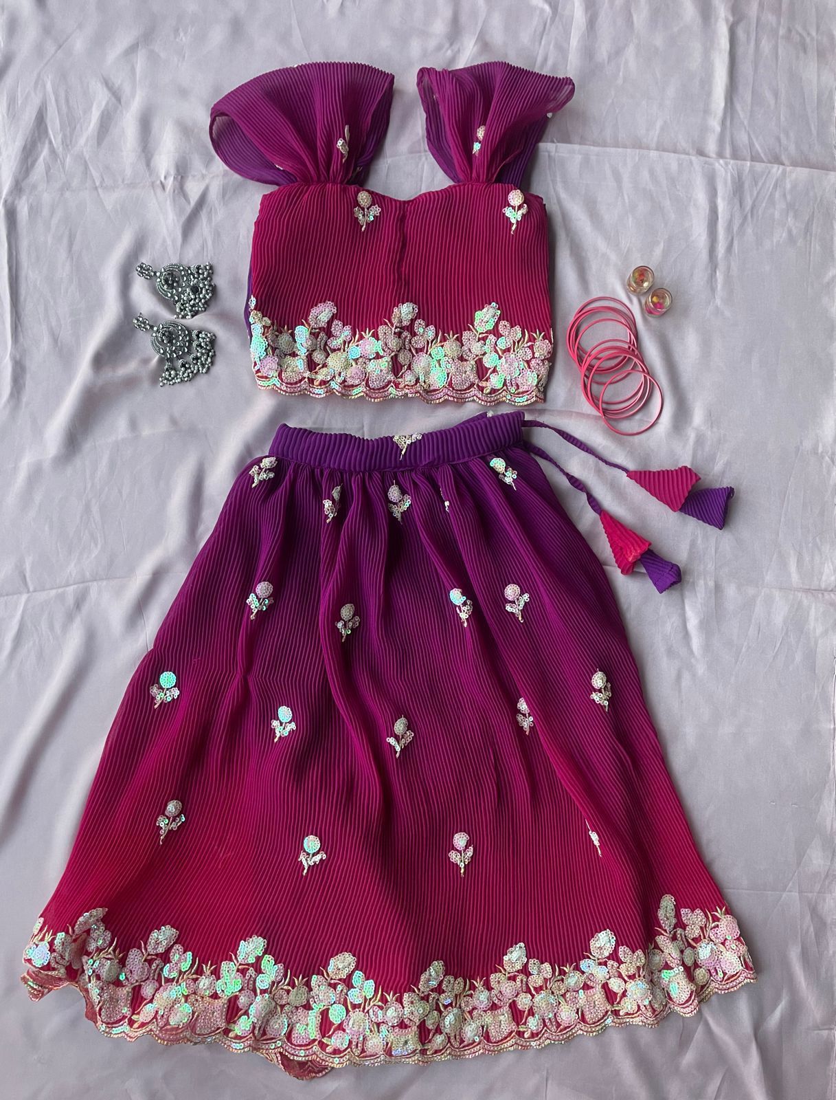 Beautiful Designer Party Wear Fox Georgette Kid's Lehenga Choli