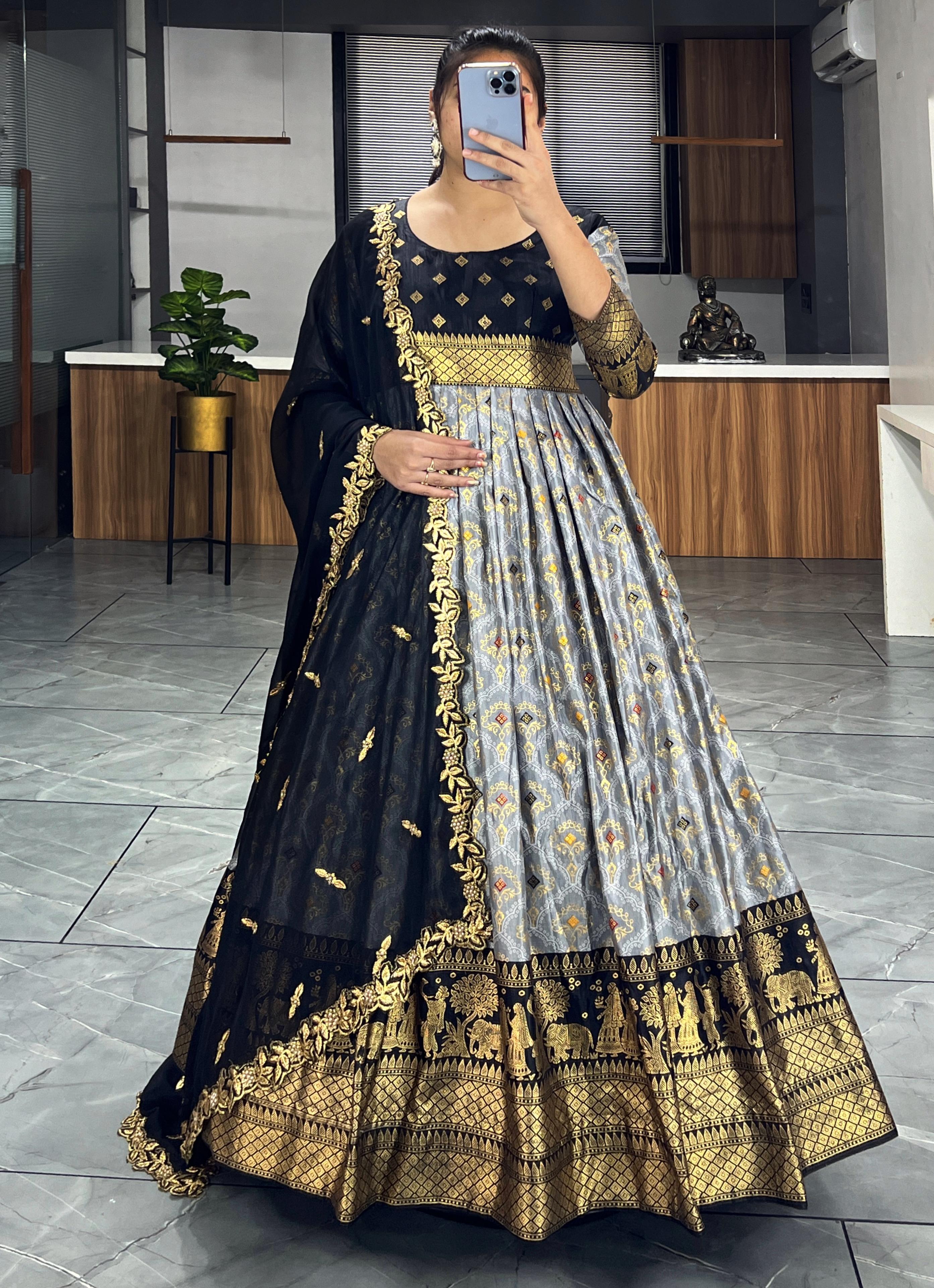 Party wear silk gowns fashion designs