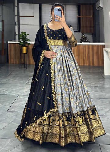 Beautiful Designer Soft Dola Silk Party Wear Gown