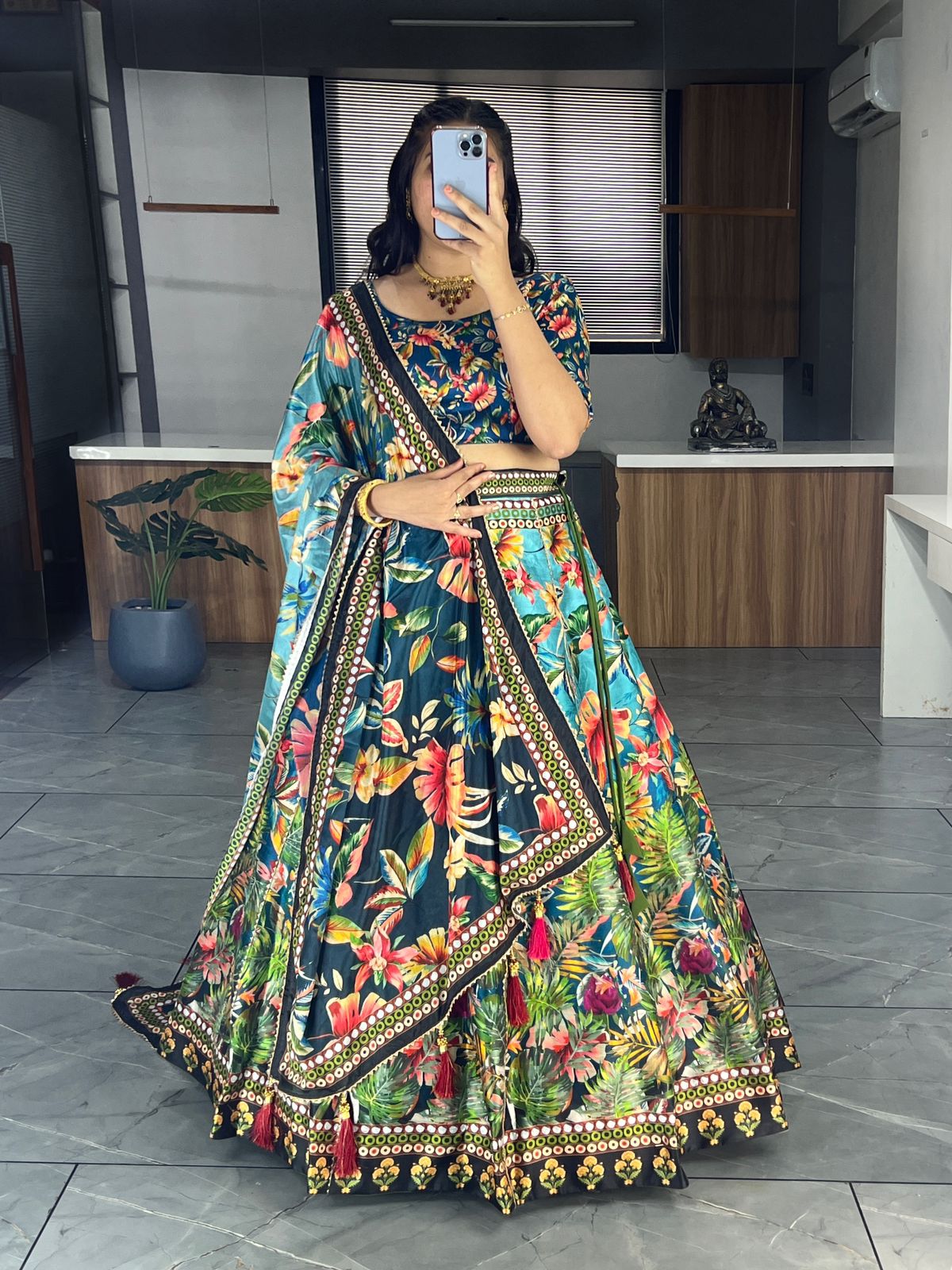 Fashion printed lehenga