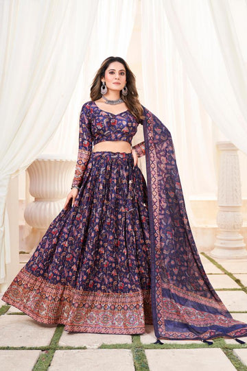 Beautiful Designer Soft Chinon Heavy Embroidery Gown