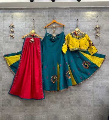 Beautiful Designer Navratri Cotton Gamthi Work Chaniya Choli