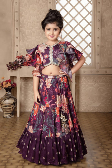 Beautiful Designer Party Wear Soft Faux Georgette Kid's Lehenga Choli