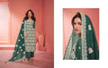 Green Organza Silk Palazzo Suit with Embroidered Dupatta