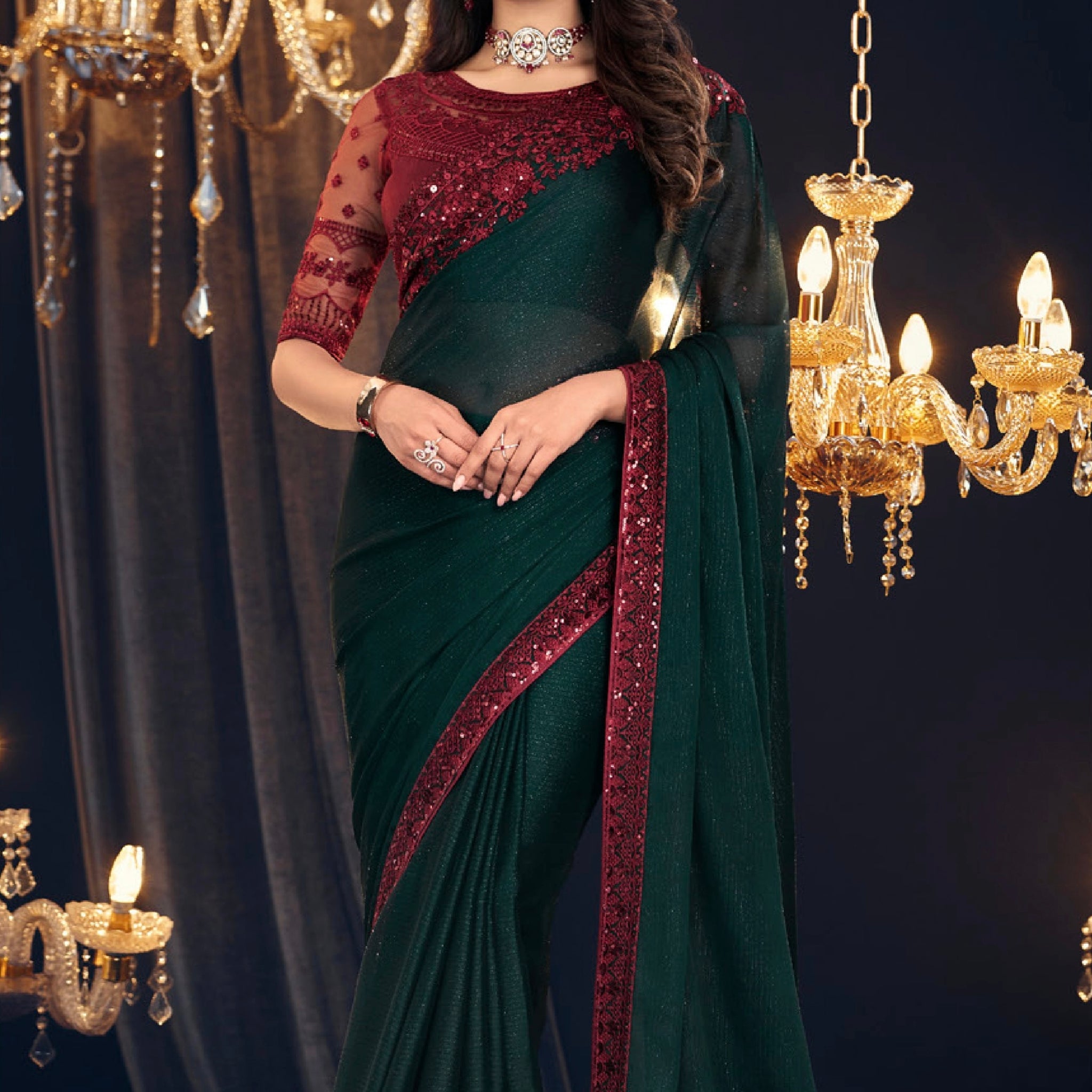 Beautiful Designer Occasion Wear Georgette Saree