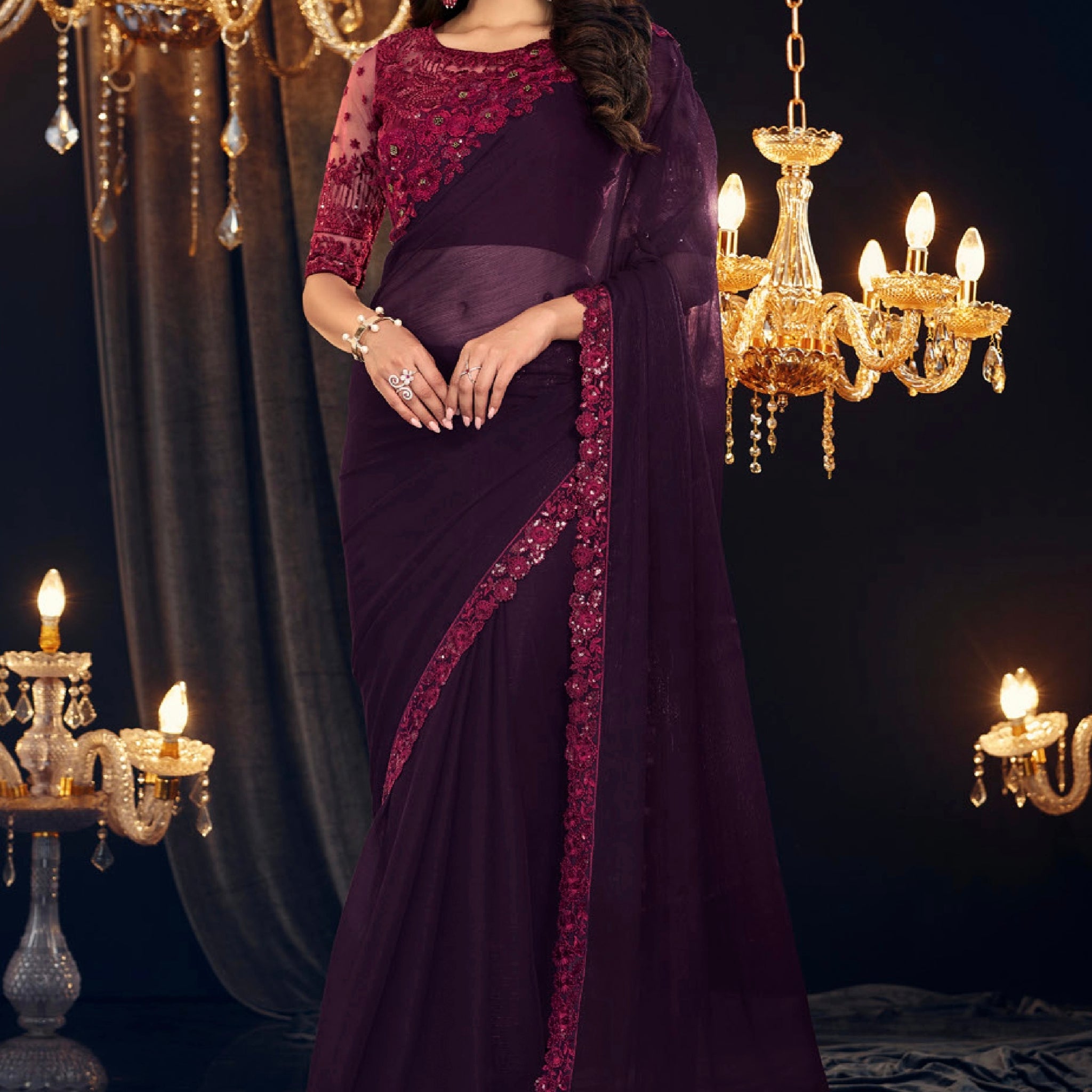 Beautiful Designer Occasion Wear Georgette Saree