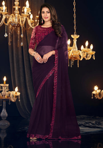 Beautiful Designer Occasion Wear Georgette Saree