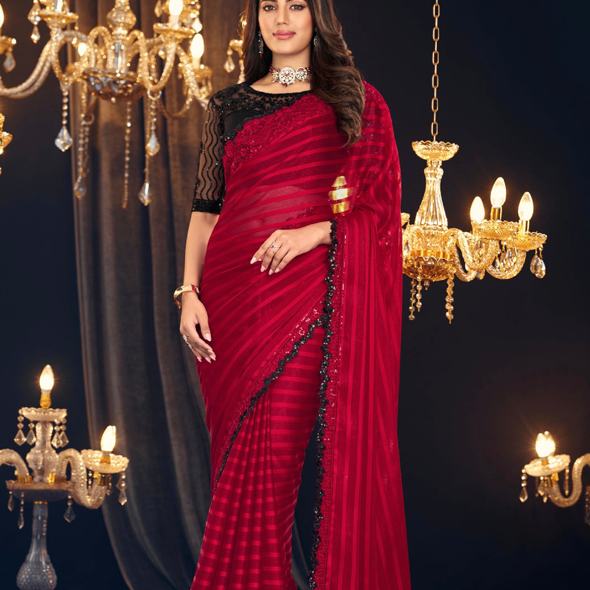 Beautiful Designer Occasion Wear Georgette Saree