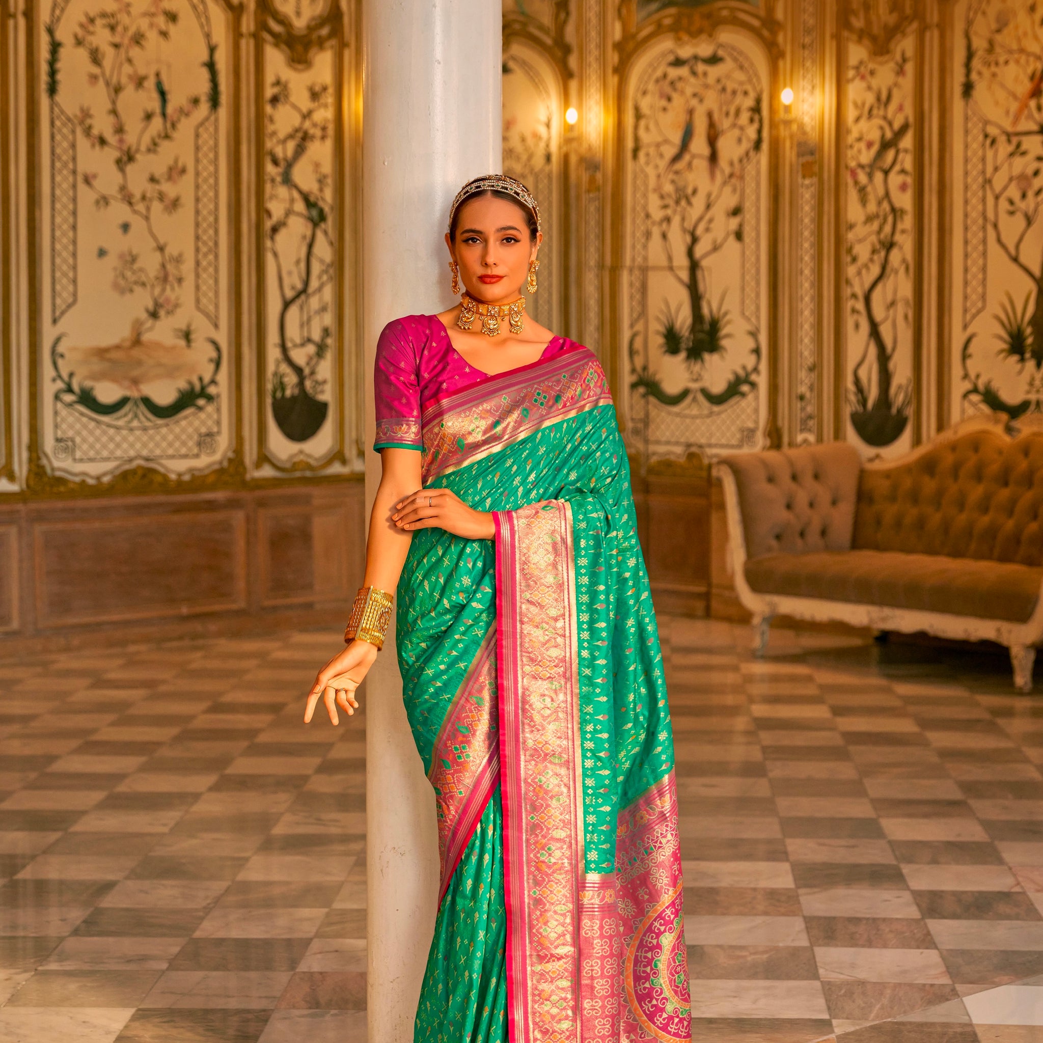 Beautiful Designer Occasion Wear Banarasi Silk Weaving Work Saree