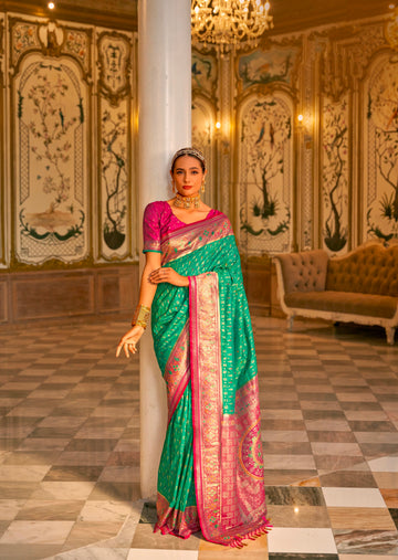 Beautiful Designer Occasion Wear Banarasi Silk Weaving Work Saree