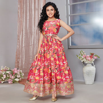 Beautiful Designer Summer Special Pure Georgette Kid's Gwon