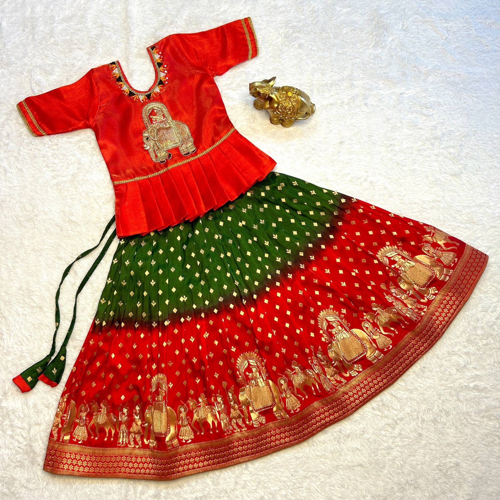 Beautiful Designer Festival Special Handloom Silk Kids Lehenga Choli