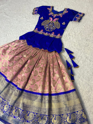 Beautiful Designer Festival Special Handloom Silk Kids Lehenga Choli